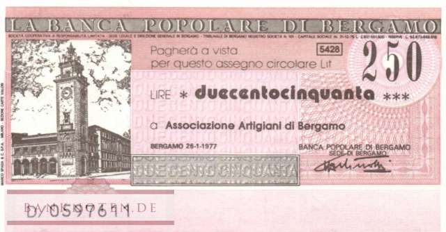 Banca Popolare di Bergamo - 250  Lire (#06m_22_17_UNC)