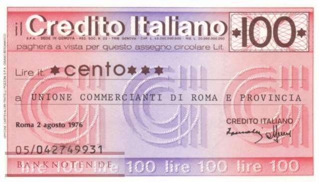 Credito Italiano - Roma - 100  Lire (#06m_74_17_UNC)