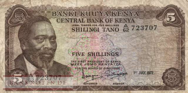 Banknoten De Kenia 5 Shillings 006 F Banknoten