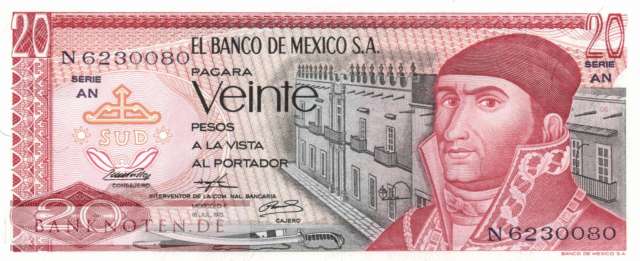 Mexico - 20  Pesos (#064b-AN_UNC)