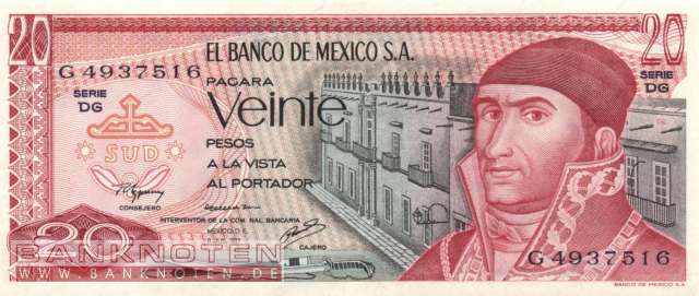 Mexico - 20 Pesos (#064d-DG_UNC)