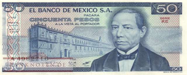 Mexico - 50  Pesos (#073-KE_UNC)