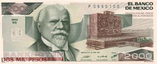 Mexico - 2.000  Pesos (#086b-BE_UNC)