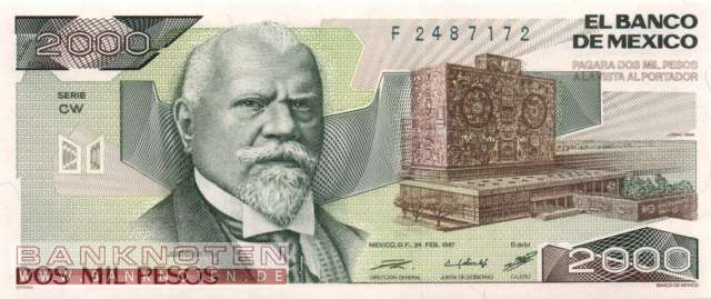 Mexico - 2.000  Pesos (#086b-CW_UNC)