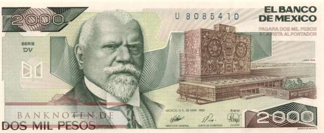 Mexico - 2.000  Pesos (#086c-DV_UNC)