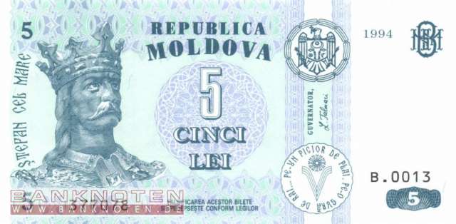 Moldavia - 5  Lei (#009a_UNC)