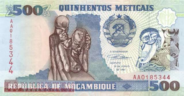 Mozambique - 500  Meticais (#134_UNC)