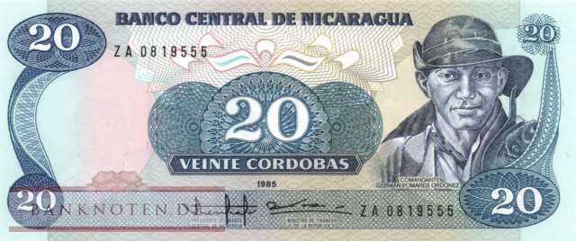 Nicaragua - 20  Cordobas - Ersatzbanknote (#152r_UNC)