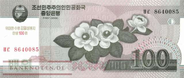 Nordkorea - 100  Won - 100 Jahre Kim Il Sung (#CS12-2_UNC)