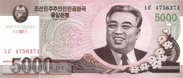 Nordkorea - 5.000  Won - 100 Jahre Kim Il Sung (#CS17-1_UNC)