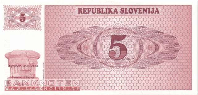 Slovenia - 5  Tolarjew (#003a_UNC)