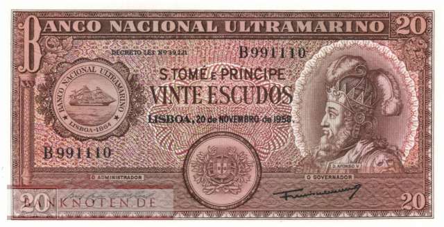 Sao Tome & Principe - 20  Escudos (#036a-U3_UNC)