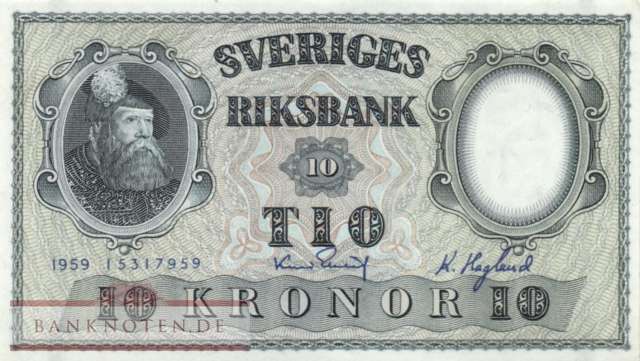 Sweden - 10  Kronor (#043g-U10_AU)