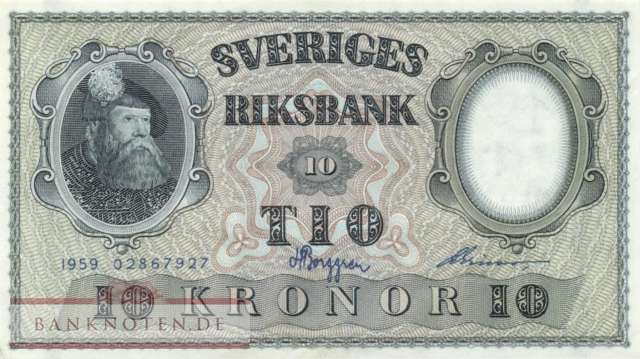 Sweden - 10  Kronor (#043g-U27_AU)