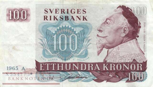 Schweden - 100  Kronor - Ersatzbanknote (#054aR-65_VF)