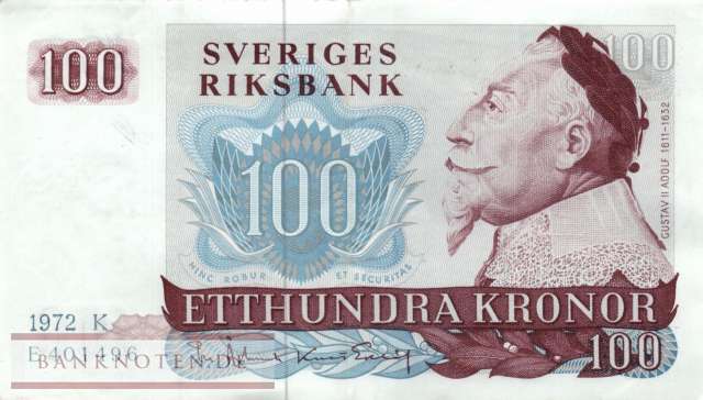 Sweden - 100  Kronor (#054b-72_VF)