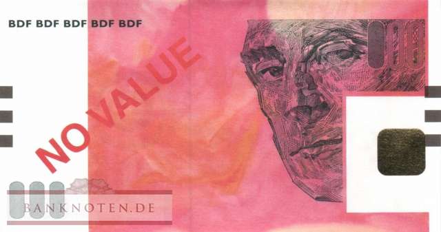 Frankreich -  Banque de France - Testbanknote no value - großes Format (#911b_UNC)