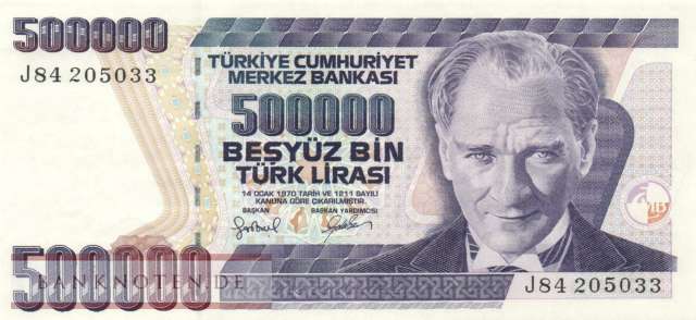 Türkei - 500.000  Lira (#212-3_UNC)