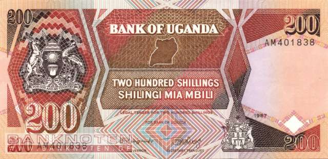 Uganda - 200  Shillings (#032a_UNC)