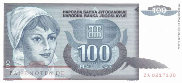 Yugoslavia - 100  Dinara - Replacement (#112R_UNC)