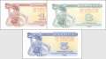 Ukraine: 1 - 5 Karbowanetz (3 Banknoten)